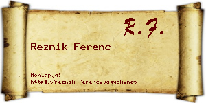Reznik Ferenc névjegykártya