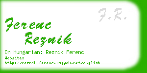 ferenc reznik business card